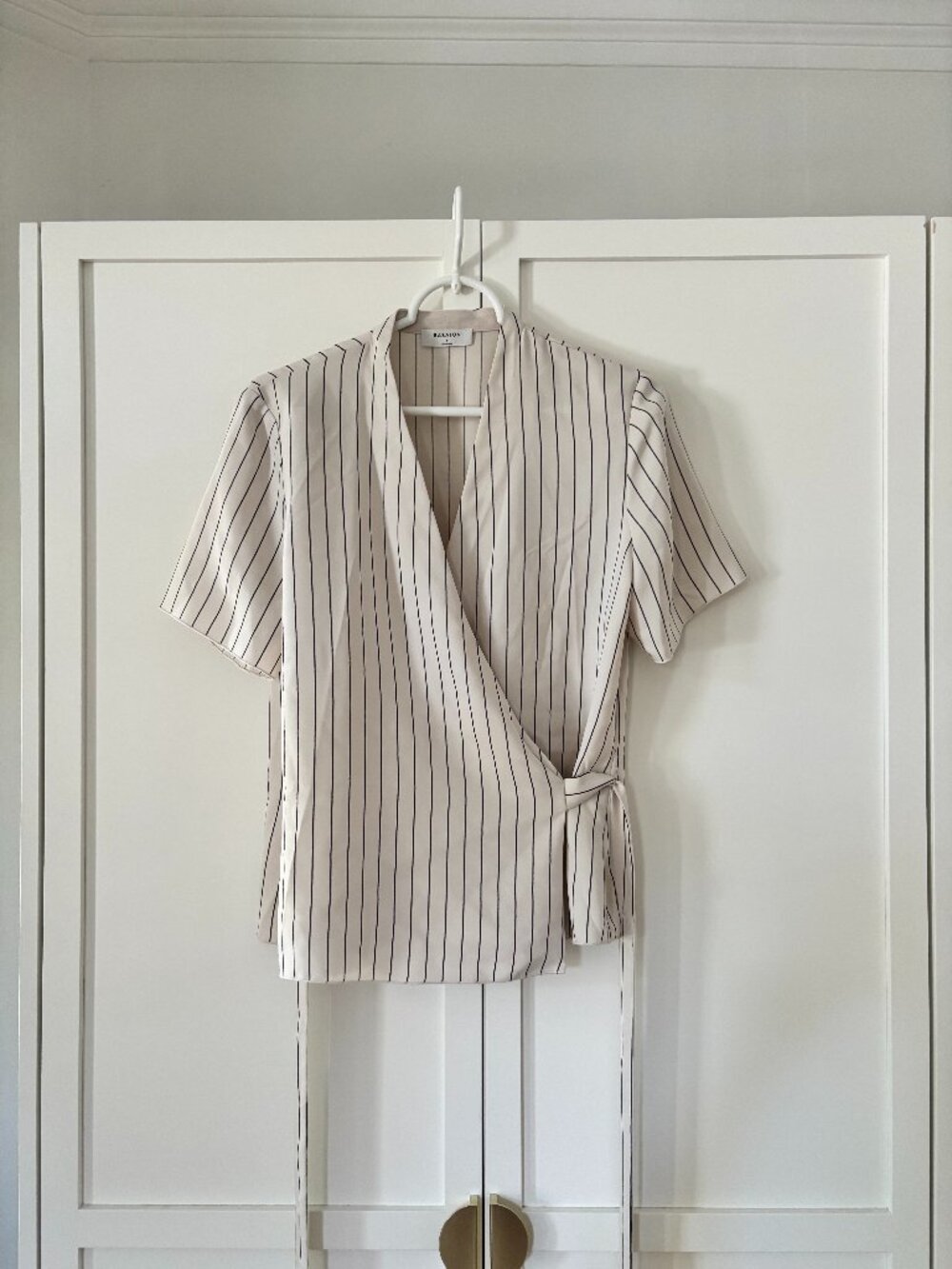 ARTIZIA BABATON stripe waist tie shirt (size S)